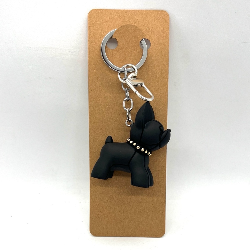 Black French Bulldog Dog Bag Charm Keychain | New